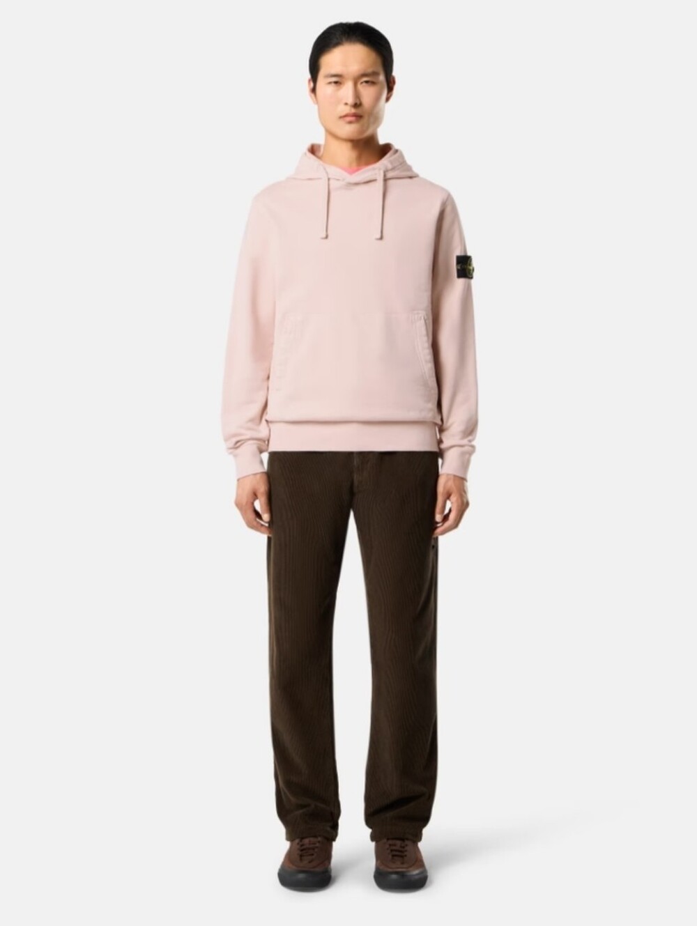 Stone Island Men's Organic Cotton Fleece Hooded Sweatshirt - Antique Rose - Picture 8 of 8